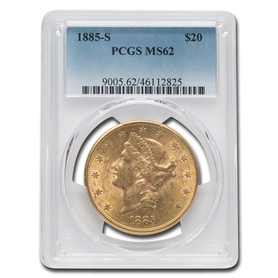 1885-S $20 Liberty Gold Double Eagle MS-62 PCGS 1885-S $20 Liberty Gold Double Eagle MS-62 PCGS
